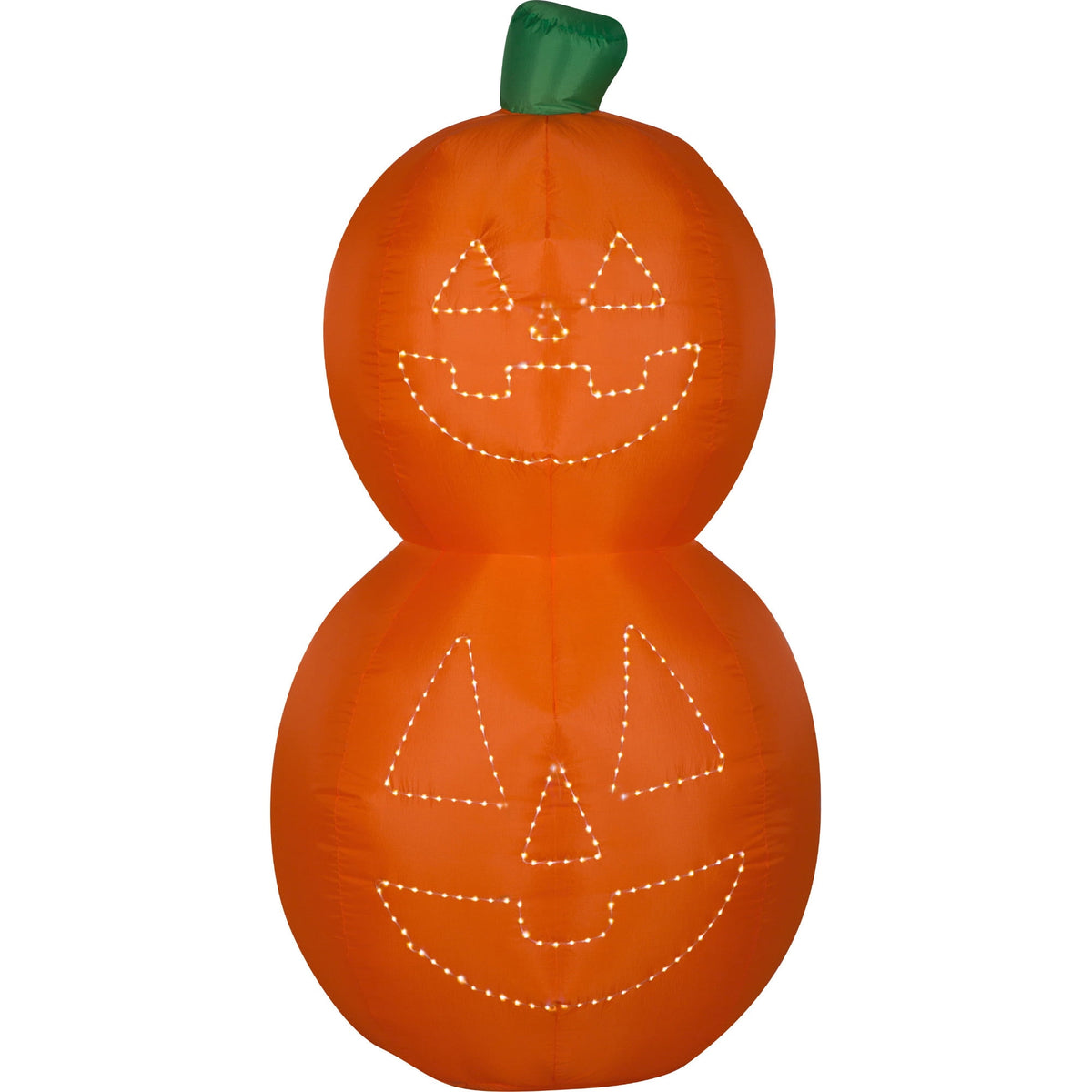 Witchwood™ 5.5 ft. H Halloween Yard Inflatables Jack-O-Lantern Pumpkin Stack with White Micro Lights