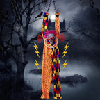 Witchwood™ 5.6 Ft Halloween Hanging Animated Talking & Shaking Scary Clown with Chain, Touch Activated for Decor
