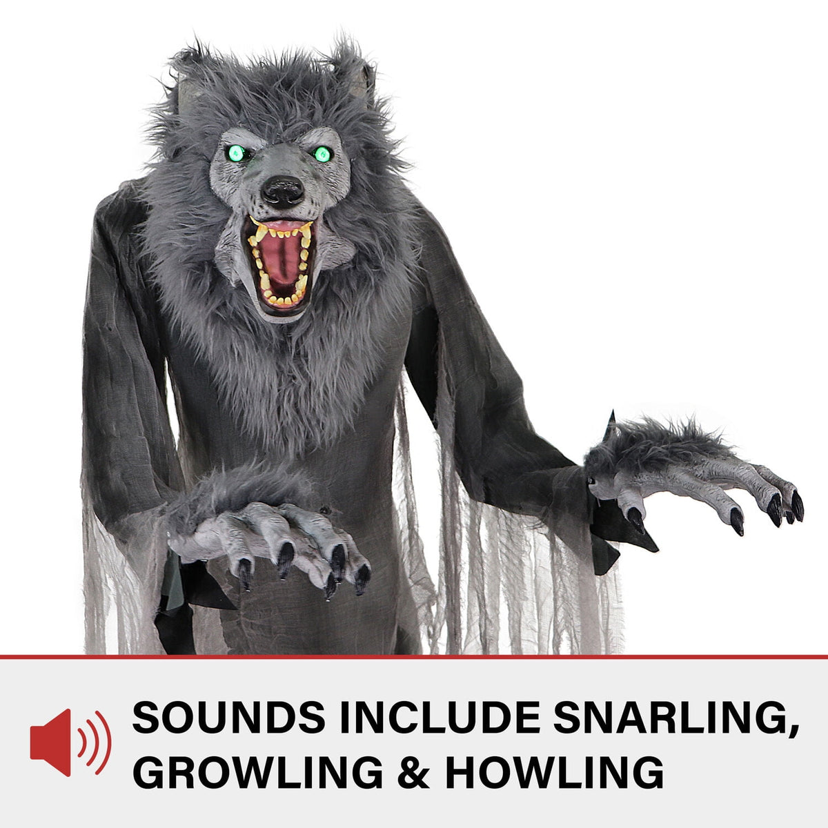 Witchwood™ 7 ft Tall Motion-Activated Towering Werewolf, Premium Halloween Animatronic, Plug-In, HHTWRWOLF-1FLSA