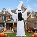 Witchwood™ 12 ft Halloween Inflatable Outdoor Ghost,Giant Ghost Blow Up Decor with Built-in LED Lights,inflatables with Build-in LEDs,Spooky Outdoor Decorations for Yard & Lawn