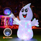 Witchwood™ Halloween Inflatables 5 FT Halloween Ghost Inflatable with Built-in LEDs, Cute Halloween Inflatable Ghost Blow up Ghost Inflatable, Outdoor Halloween Decorations for Halloween Holiday Party