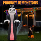 Witchwood™ 12 FT Halloween Inflatables Ghost Outdoor Halloween Decoration w/ Pumpkins Head