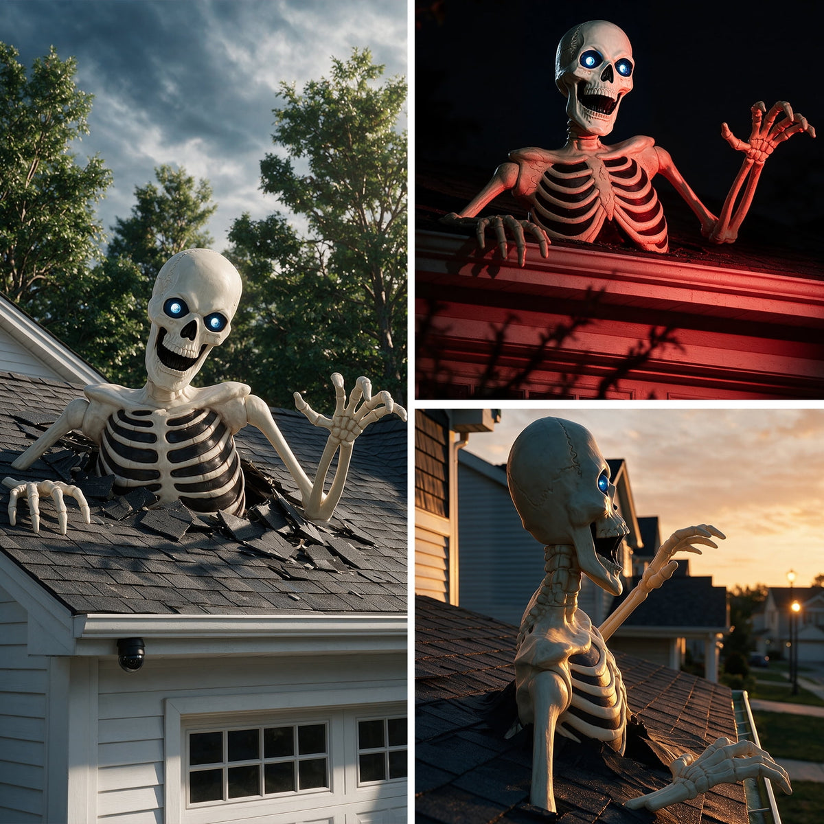 Witchwood™ 48" Halloween Giant Groundbreaker Skeleton with LED Light Moving Eyes, Creepy Sound Effect for Yard Porch Halloween Decoration