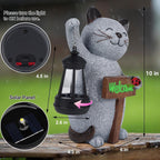 Witchwood™ Halloween Decorations Solar Cat Statue Light Garden Decor, Led Home Outside Decor for Patio Yard Pool Front Porch Flower Pots, Solar Powered Welcome Cat Lantern Gardening Gifts