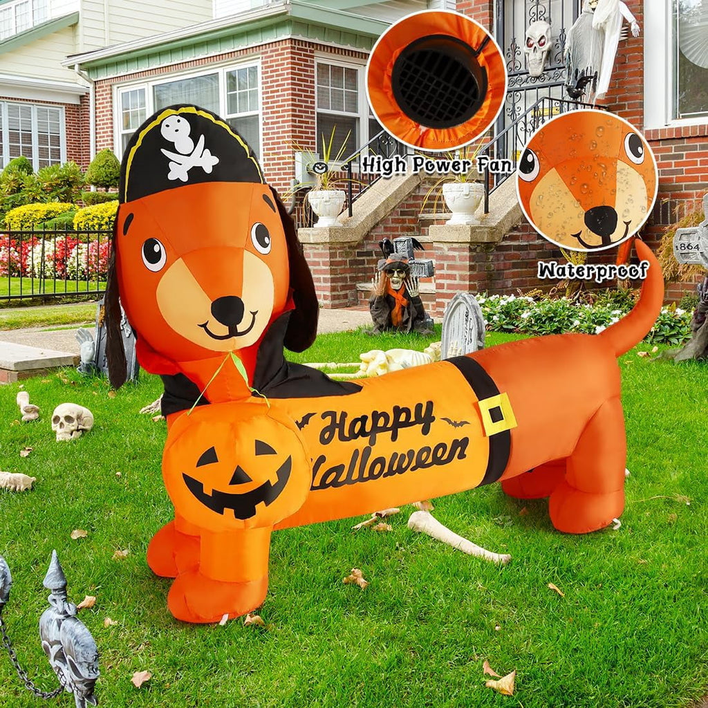 Witchwood™ Halloween Inflatable 5 FT Halloween Dog Decorations, Halloween Inflatable Dog with Built-in Lights, Halloween Decorations Outdoor Clearance For Halloween/Holiday/Garden/Yard