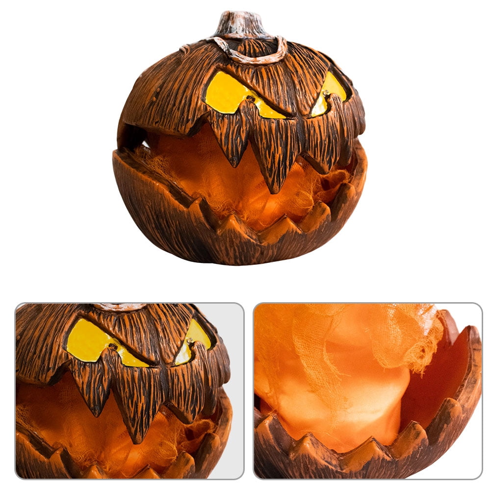 Witchwood™ Halloween Pumpkin Head Yard Decor Lighting 2025 New Gourdo Jack-O-Lantern Decor Mouth Open Vintage Pumpkin Halloween Lights Indoor & Outdoor Scary Decorations for Haunted House Porch Yard Party Decor