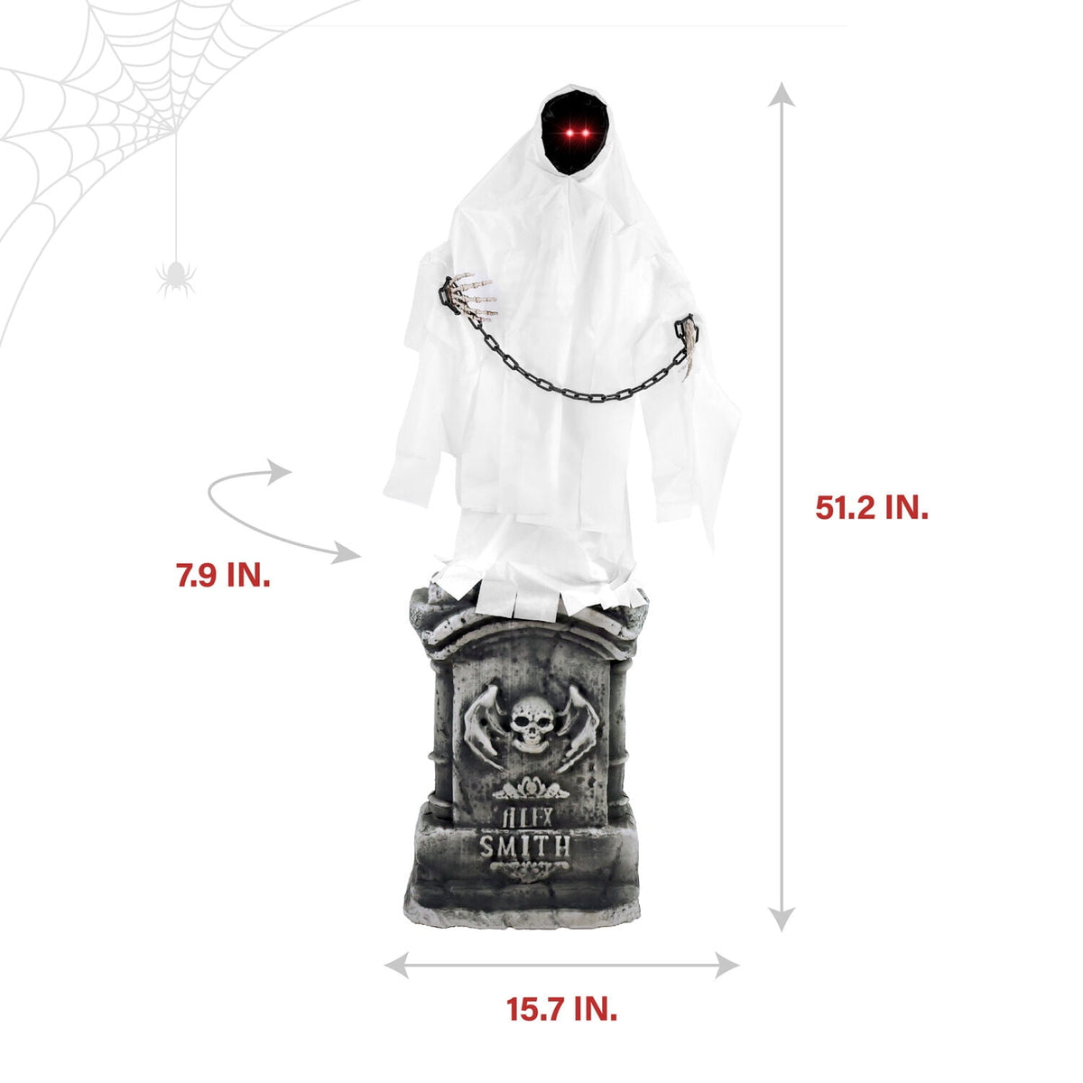Witchwood™ 4.3 ft Touch-Activated Animated Spectre on Tomb Halloween Accessory, HHRPRTOMB-1FLSA