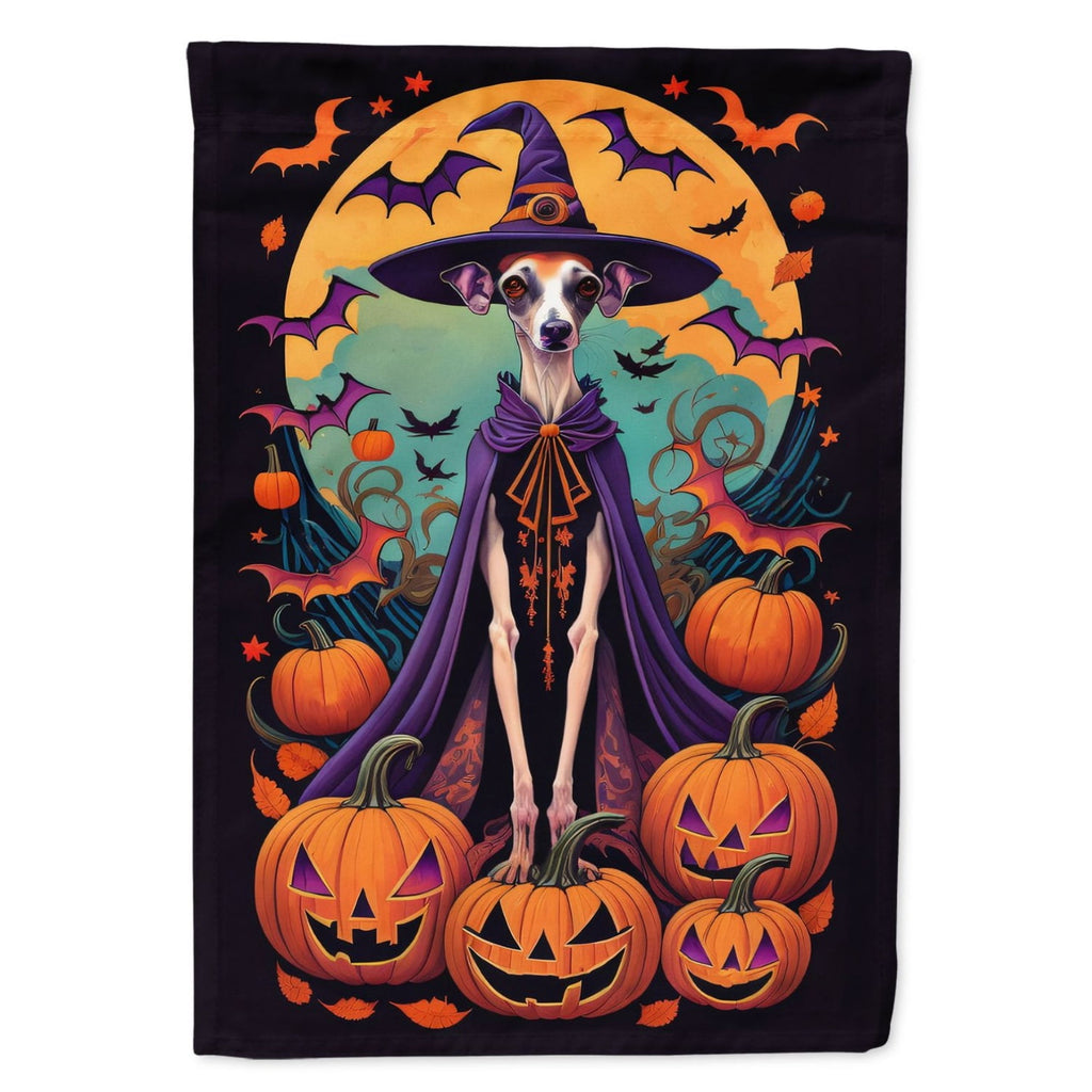 Witchwood™ Halloween Italian Greyhound Dog House Flag 28x40IN Double-Sided Polyester Decorative Sleeve Pole Flag for Outdoor Home Garden