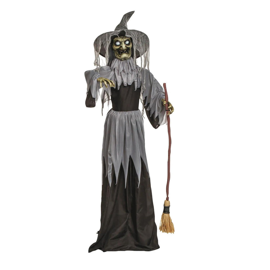 Witchwood™ 6 Ft. Animated Standing Body Turning Witch Halloween Decoration