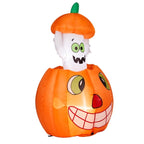 Witchwood™ 2.8FT Halloween Inflatable Animated Pumpkin Ghost, 2 White LED Lights, Weather-Resistant Polyester, for Small Spaces/Accent Decor