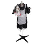 Witchwood™ 57" Animated LED Lighted Head-in-Hand Skeleton Maid Halloween Decoration