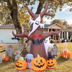 Witchwood™ Halloween Inflatable 11.8 FT Inflatable Halloween Tree, Halloween Inflatable Tree Scary Halloween Blow Up Tree with LED Lights, Outdoor Halloween Decorations Clearance for Halloween/Holiday