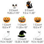 Witchwood™ Big Dot of Happiness Jack-O'-Lantern Halloween - Black Cat Ghost Skull & Witch Hat Lawn Decor - Outdoor Kids Halloween Party Yard Decorations - 10 Pc