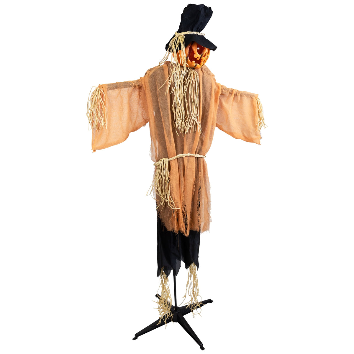Witchwood™ Animated Jack-O'-Lantern Scarecrow Halloween Decoration - 6'