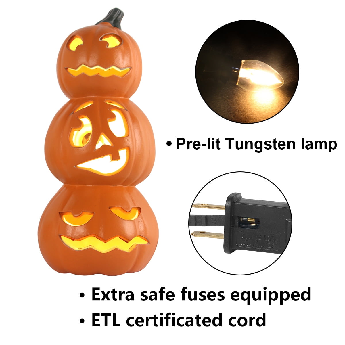 Witchwood™ 15 Inch Large LED Jack O Lantern - Perfect For Garden, Patio & Front Door Halloween Decor