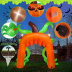 Witchwood™ 12FT Giant Halloween Pumpkin Arch Inflatable with LED Lights, Scary Blow-Up Decoration for Lawn, Garden, and Yard Holiday Party