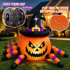 Witchwood™ (2 pack) 2.6ft Remote Control Halloween Inflatable with Music Lights,Pumpkin Spider Car Blow ups Rc Car,Indoor Outdoor Decorations