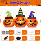 Witchwood™ 6FT Halloween Inflatable Pumpkins Decorations with LED Lights, Halloween Blow Ups Decoration for Home Party