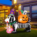 Witchwood™ 5FT Halloween LED Inflatable Skeleton Dog with Treats Halloween Yard Decorations