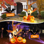 Witchwood™ 8FT Halloween Inflatables Dead Tree,Outdoor Halloween Decorations with Built-in LED Lights,Halloween Blow Up Yard Decorations with Pumpkin,Ghost,and Owl
