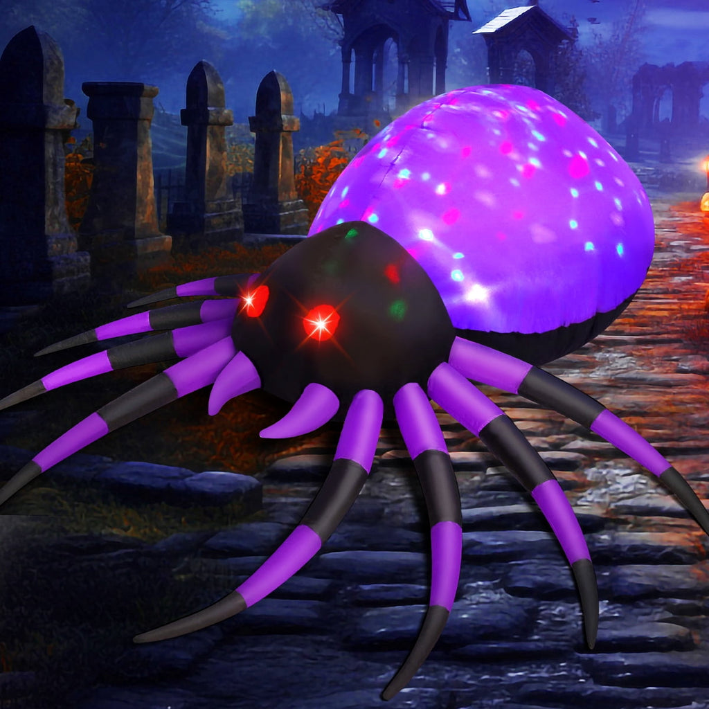 Witchwood™ Halloween Inflatable 5 FT Halloween Spider Inflatable, Inflatable Halloween Spider Halloween Blow Up Spider with LED Lights, Outdoor Halloween Decorations Clearance for Halloween/Holiday/Party