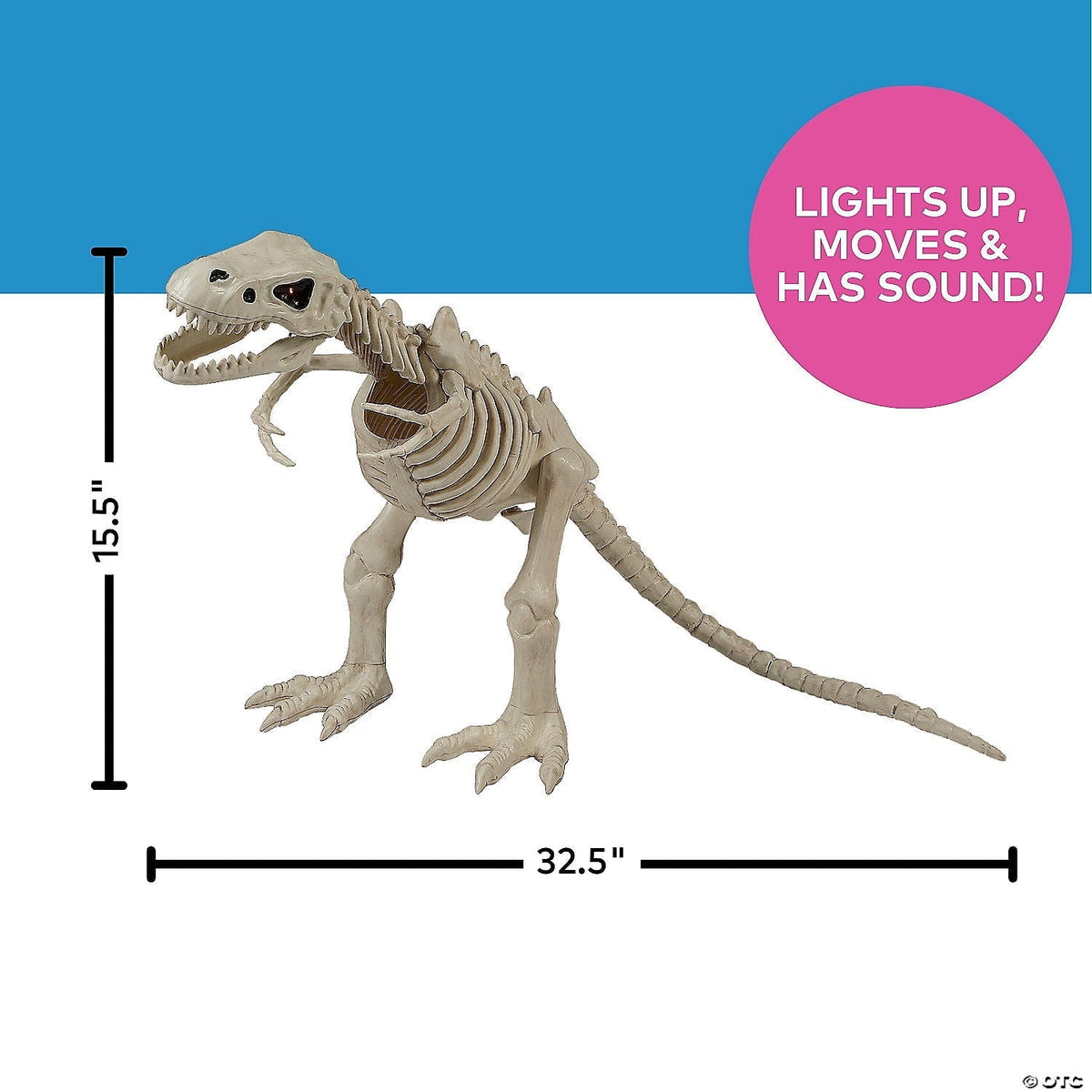 Witchwood™ USA SEW81896 18.5 in. Animated Light-Up Tiger Skeleton Halloween Decoration