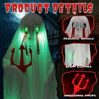 Witchwood™ 4.5ft Hanging Ghost Animated Halloween Decoration Creepy Halloween Skeleton w/ Pre-Recorded Screaming, LED Eyes
