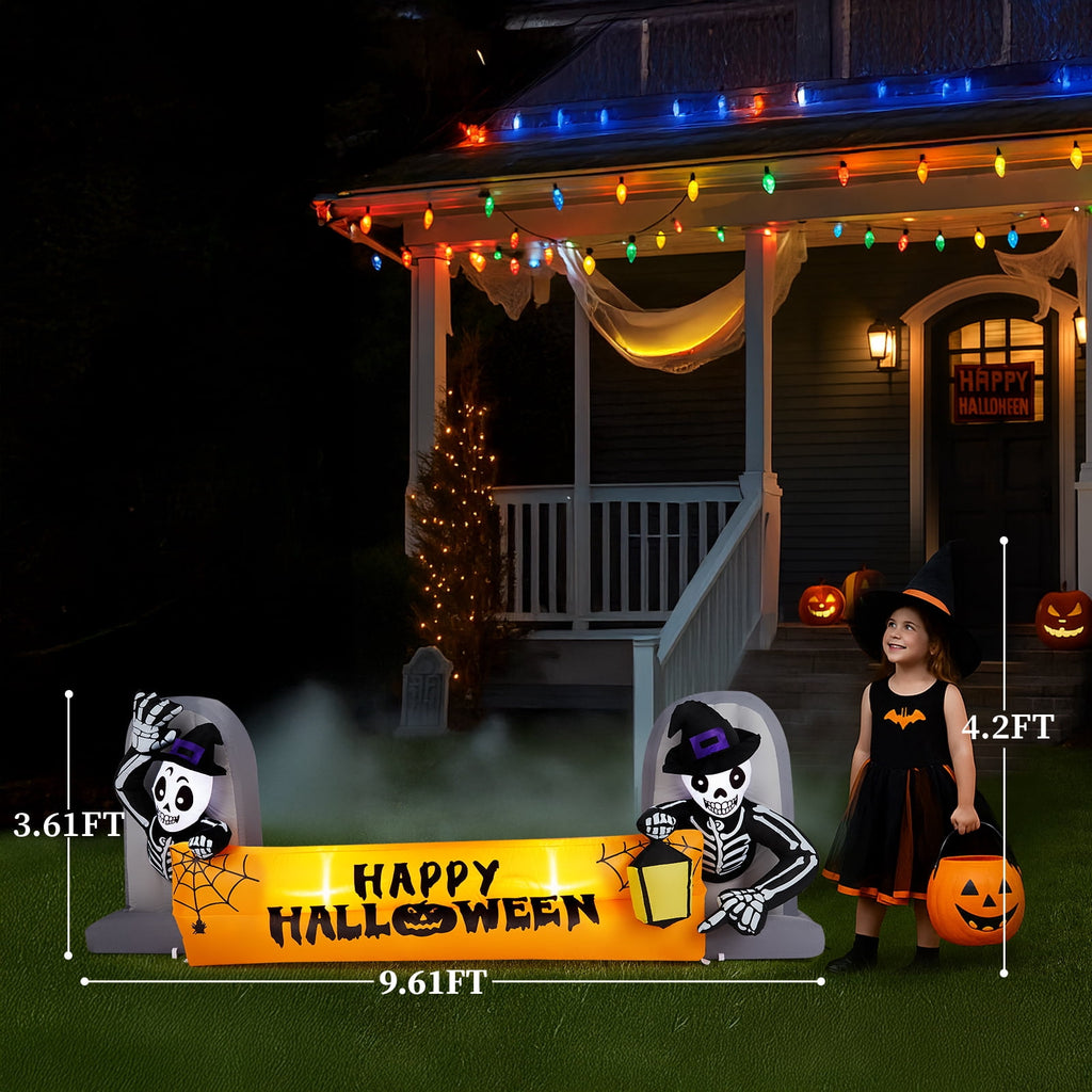 Witchwood™ 10 FT Halloween Inflatables Ghost Tombs Decor Outdoor Halloween Decoration