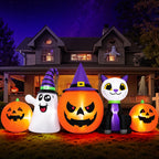 Witchwood™ 8FT Halloween Inflatable Pumpkins Ghost Cat with Lights,Blow ups Outdoor Decorations for Yard