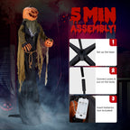 Witchwood™ 7FT Halloween Animatronic Standing Pumpkin Man The Sound Activated Halloween Prop
