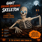 Witchwood™ Clearance Halloween Decorations Skeletons, Giant Ground Breaking Skeleton with LCD Eyes, Spooky Haunted Home Halloween Decorations Outdoor for Yard, Patio & Front Porch