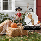 Witchwood™ 5.4ft Halloween Skeleton Decorations, Weathered Posable Skeleton Decor for Halloween Decorations Outdoor Indoor