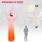 Witchwood™ Gymax 12ft Inflatable Halloween Ghost Blow Up Decoration w/ Built-in Flame Light