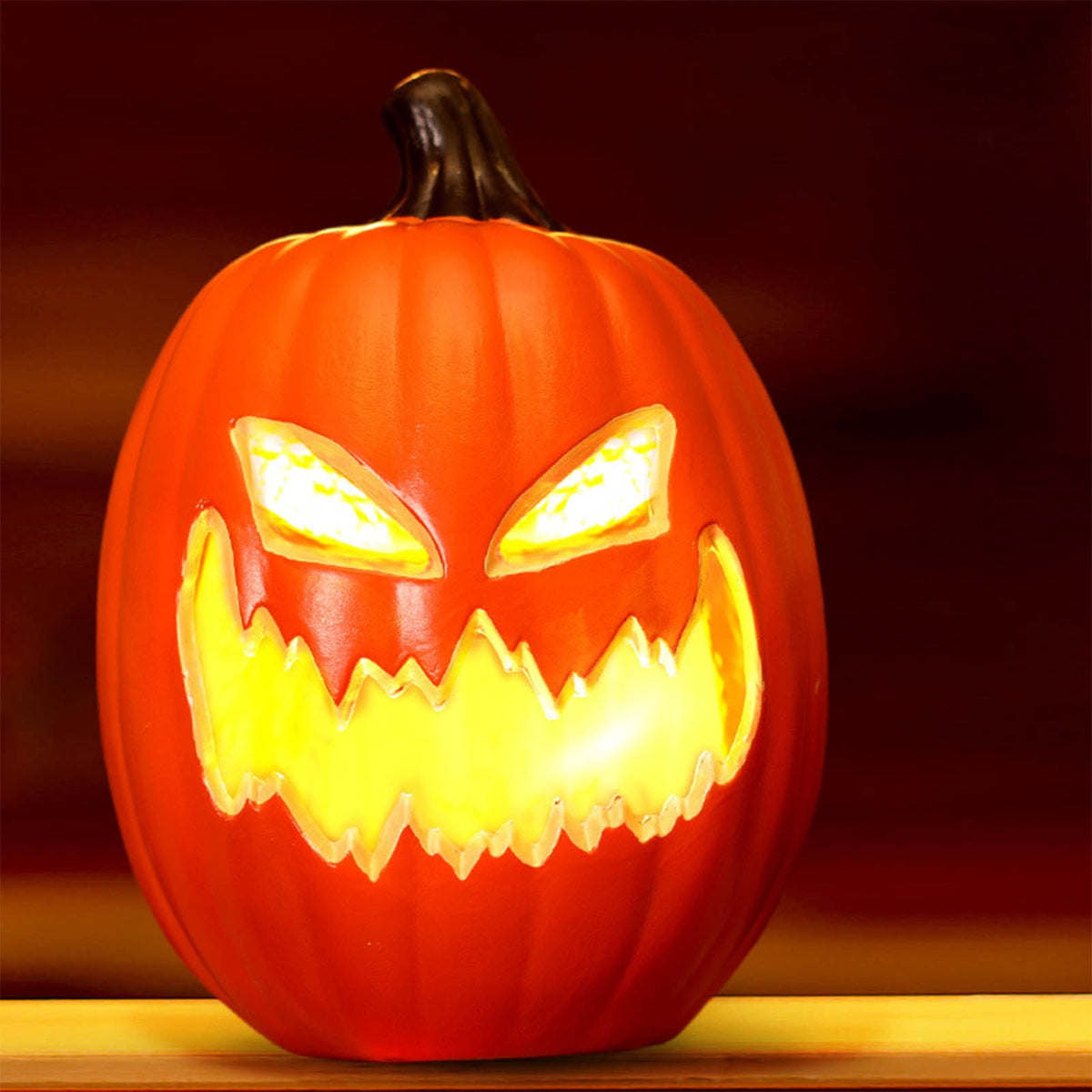 Witchwood™ Halloween LED Light Up Pumpkin Decorations for Home,12" Blow Molded Jack O Lantern with Realistic Carved Design,Battery Operated Indoor Outdoor Halloween Party Decor,Bar,Yard,Porch