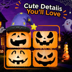Witchwood™ 8ft Halloween Inflatable, Stacked Pumpkins with Witch Hat and Built-in LED Lights, Outdoor Blow up Yard Decor for Lawn, Garden, Porch and Halloween Party, Orange