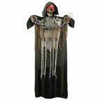 Witchwood™ 67" Standing Grim Reaper with Chain, Large Halloween Decorations Outdoor, Life Size Animatronics Skelton, Sound-Actived Party Decor with Creepy Sound & LED Eyes, Scary Haunted House Props