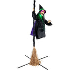 Witchwood™ 6 ft Touch-Activated Mounted Flying Witch Halloween Animatronic, HHWITCH-52FLS