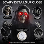 Witchwood™ Halloween Grim Reaper 6ft Hanging Ghost Skeleton Decorations, Spooky Halloween Decor for Yard Haunted House Party Outdoor