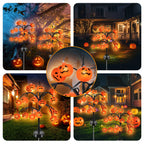 Witchwood™ 2 packs 40 LEDs Solar Halloween Pumpkin Stake Lights, 2 Modes Outdoor Waterproof Halloween Decorations, Solar Halloween Lights Stakes for Garden Yard Pathway