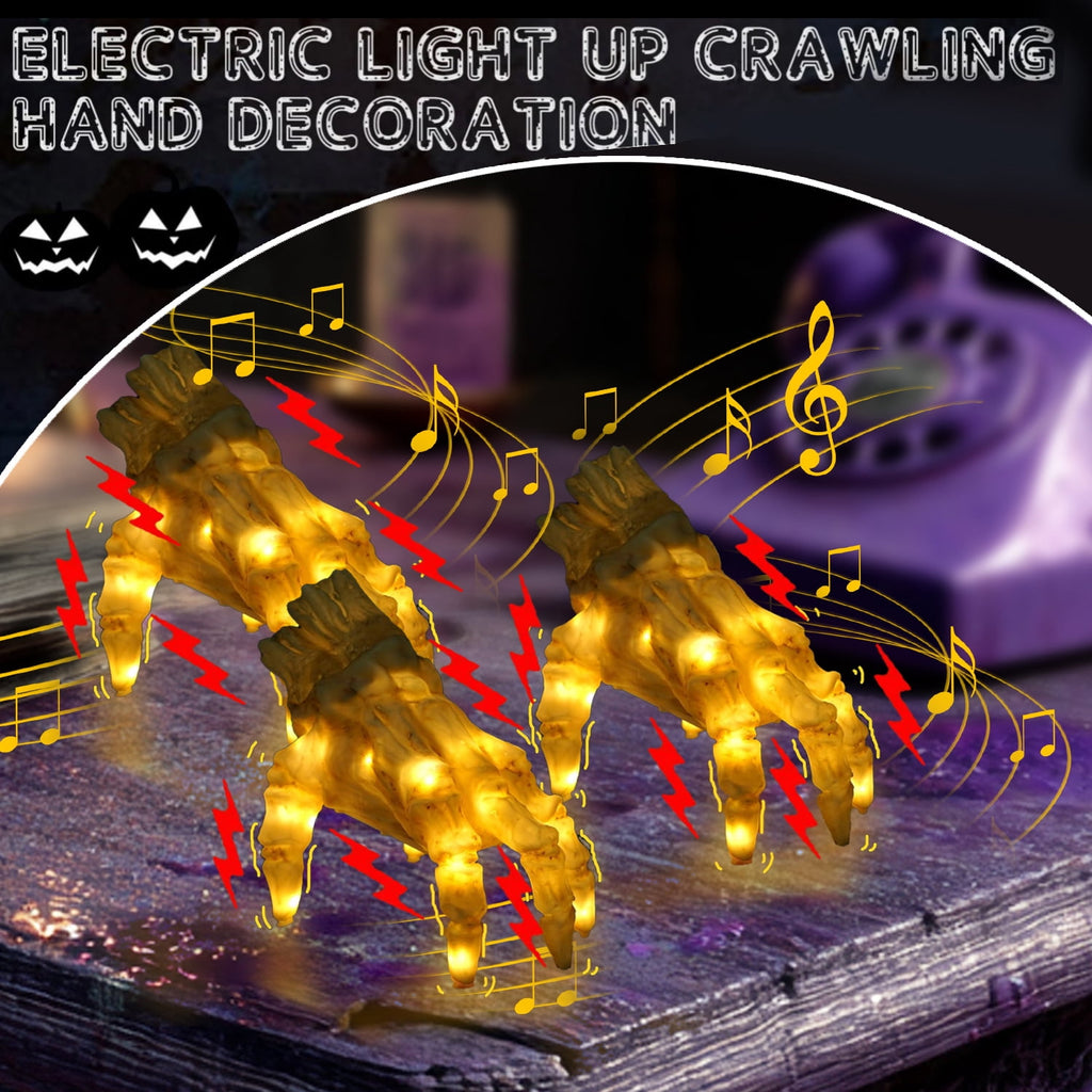 Witchwood™ Halloween Animated Decoration, Sound-Activated Crawling Zombie Hand with Spooky Sound - Realistic Haunted House Prop