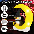 Witchwood™ Costway 4.3 x 5.1 ft Inflatable Owl on Moon LED Lighted Halloween Decoration w/ Large Moon & Wizard Owl w/ Stakes & Sandbags