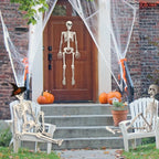 Witchwood™ OZMI Halloween Skeleton Decoration for Haunted House, 38 Inch Full Body Plastic Skull Skeleton with Posable Joints for Halloween Party Haunted House Bar Graveyard Decorations Party