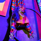 Witchwood™ 47 in Animatronic Hanging Upside Down Clown with Lights and Sound, Halloween Decoration, HHCLOWN-39HLSA