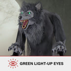 Witchwood™ 7 ft Tall Motion-Activated Towering Werewolf, Premium Halloween Animatronic, Plug-In, HHTWRWOLF-1FLSA