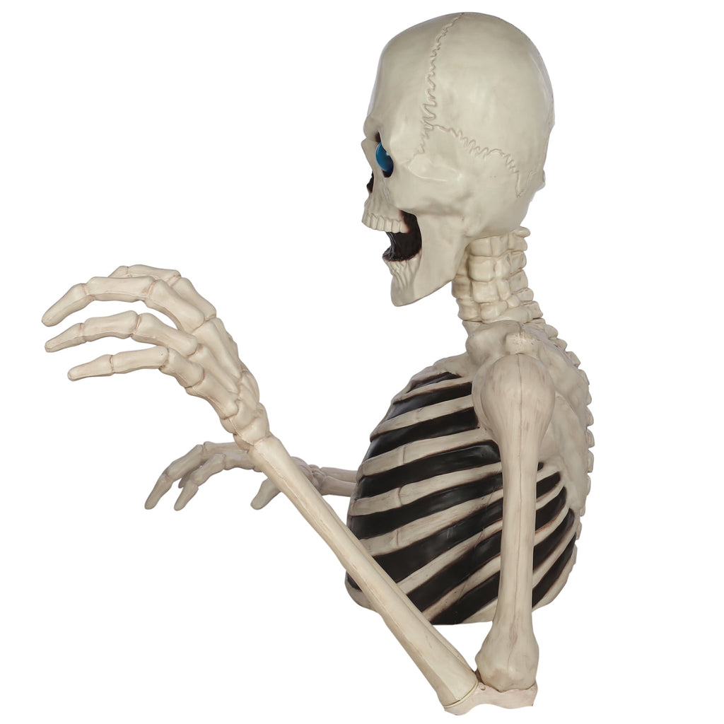 Witchwood™ 48" Halloween Giant Groundbreaker Skeleton with LED Light Moving Eyes, Creepy Sound Effect for Yard Porch Halloween Decoration