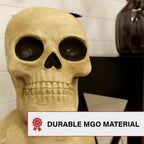 Witchwood™ 37" Skull Stack Statue with LED Eyes, Halloween Decor, HHMG036-1SKL-NAT