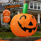 Witchwood™ 10ft Halloween Inflatable Pumpkin Decoration with Built-in LED Lights, Outdoor Yard Blow up for Halloween Party, Yard, Garden, Lawn
