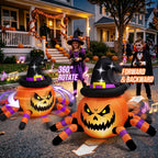 Witchwood™ (2 pack) 2.6ft Remote Control Halloween Inflatable with Music Lights,Pumpkin Spider Car Blow ups Rc Car,Indoor Outdoor Decorations