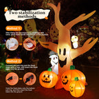 Witchwood™ 8FT Halloween Inflatables Dead Tree,Outdoor Halloween Decorations with Built-in LED Lights,Halloween Blow Up Yard Decorations with Pumpkin,Ghost,and Owl