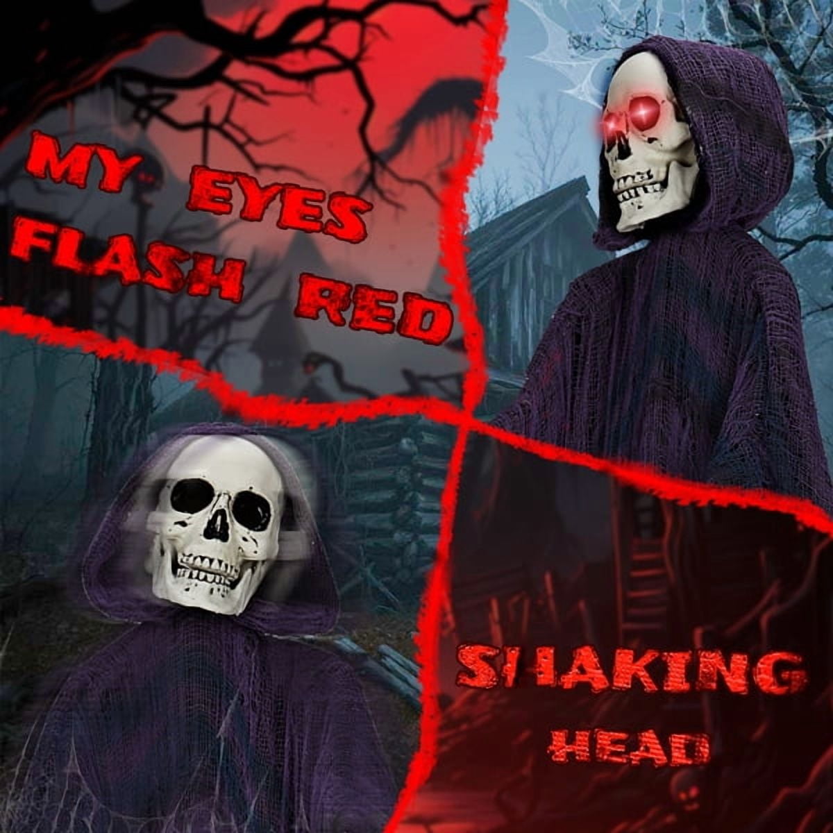 Witchwood™ 6ft Life-Size Halloween Animatronic Grim Reaper - Sound-Activated, 1-Minute Assembly for Yard/Haunted House/Party